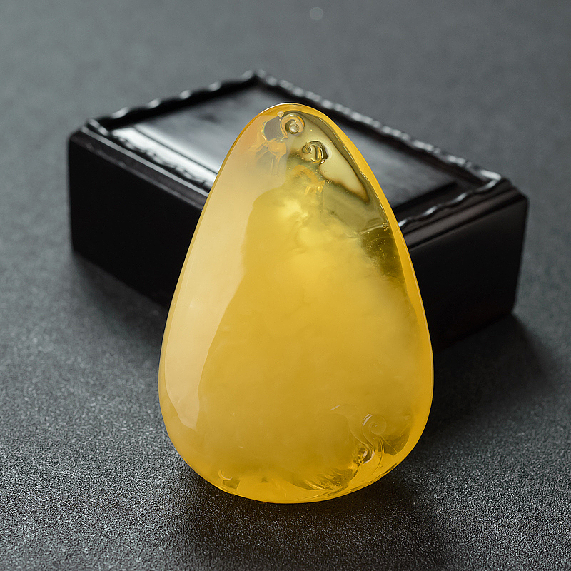 波罗的海天然金绞蜜花开富贵吊坠 - 红掌柜