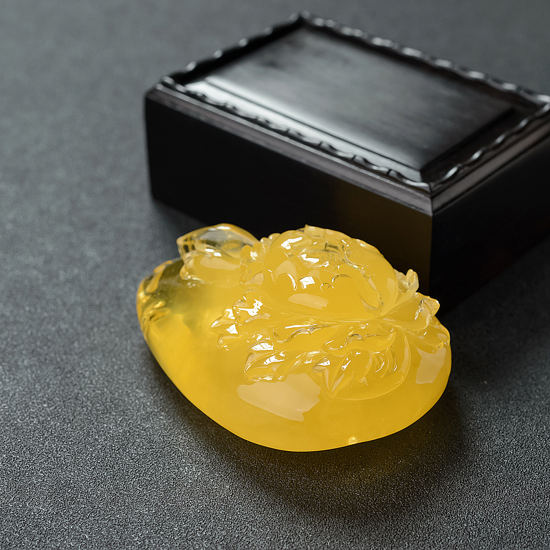 波罗的海鸡油黄金绞蜜花开富贵吊坠 - 红掌柜