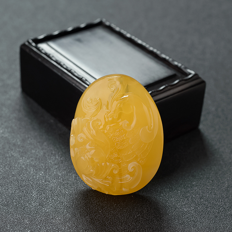 波罗的海天然鸡油黄蜜蜡凤凰吊坠 - 红掌柜