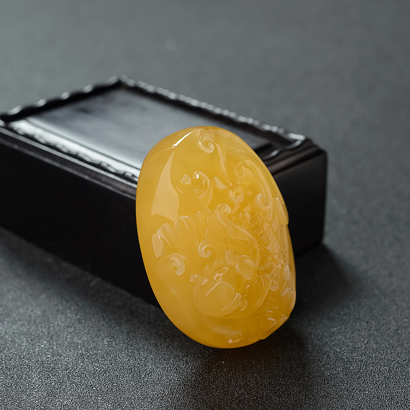 鸡油黄蜜蜡凤凰吊坠 - 红掌柜