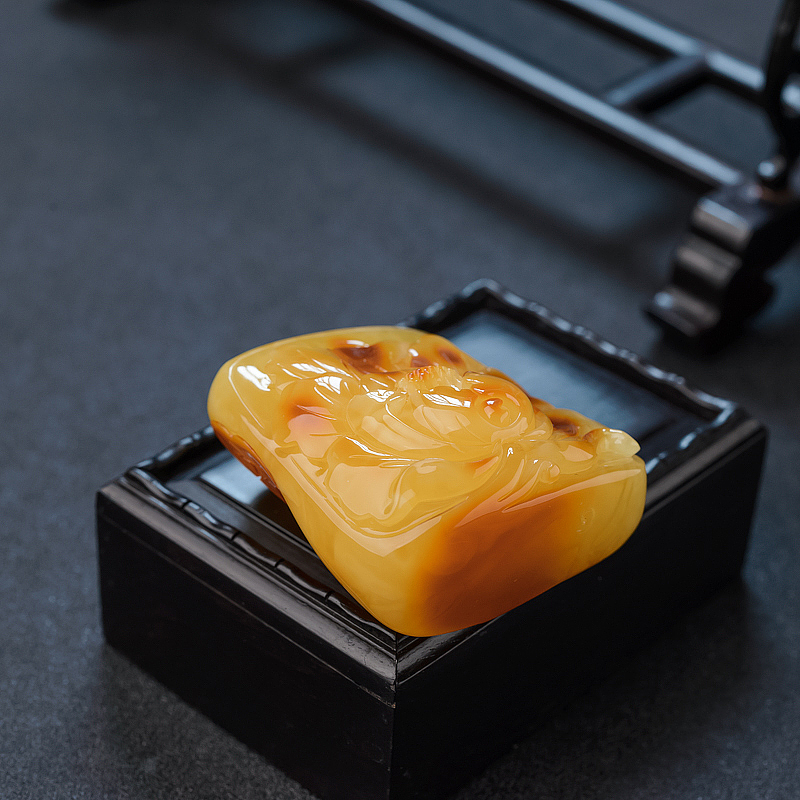 波罗的海带皮俏色蜜蜡花开富贵吊坠 - 红掌柜