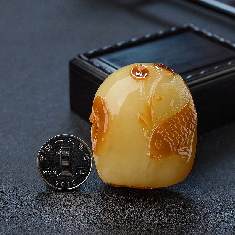 波罗的海蜜蜡连年有余吊坠-红掌柜