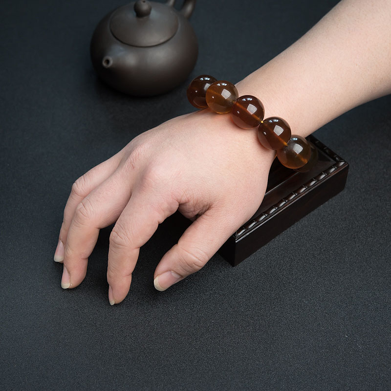 天然棕珀手串 - 红掌柜