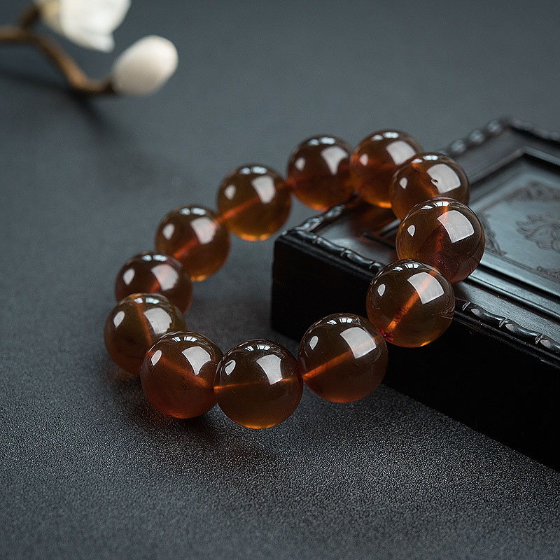 20mm棕珀手串 - 红掌柜
