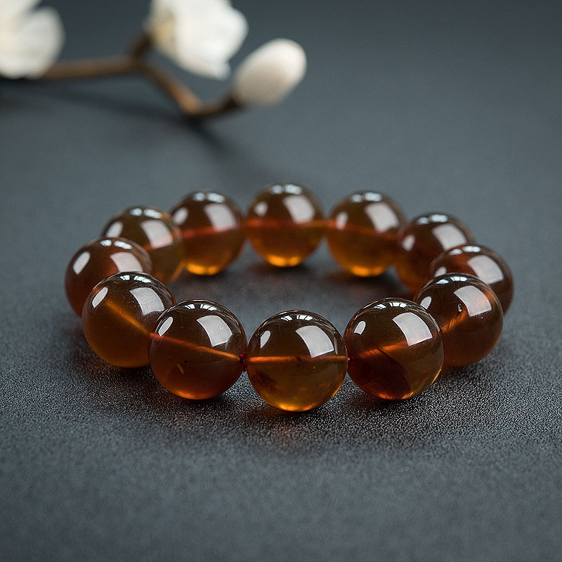 缅甸20mm棕珀手串 - 红掌柜