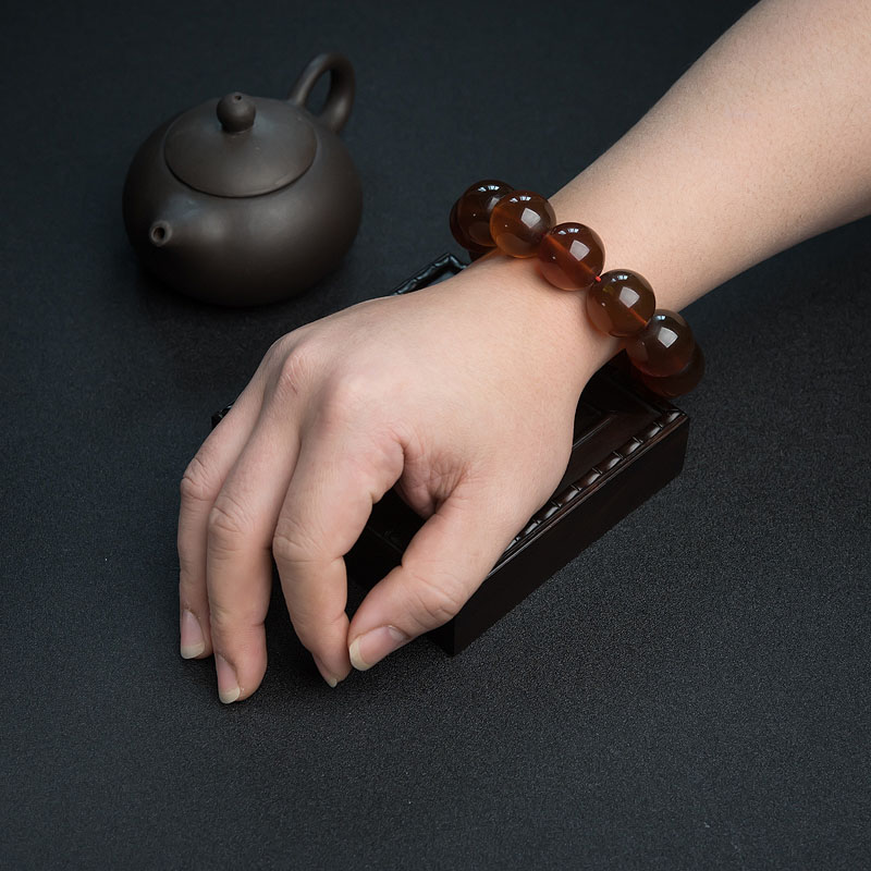 天然棕珀手串 - 红掌柜