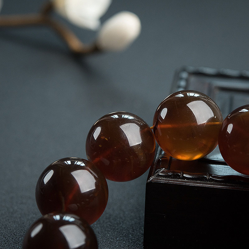 缅甸棕珀手串 - 红掌柜