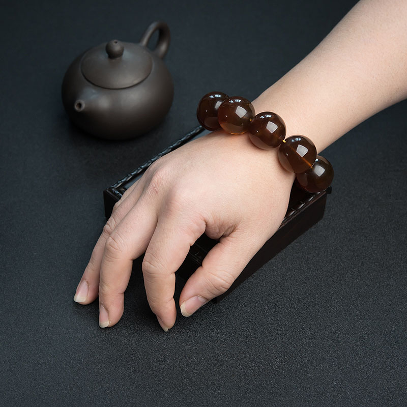 天然棕珀手串 - 红掌柜