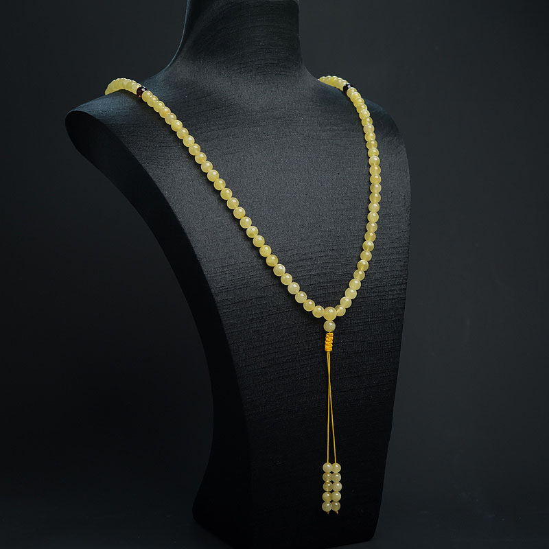 6.5mm鸡油黄蜜蜡108佛珠 - 红掌柜