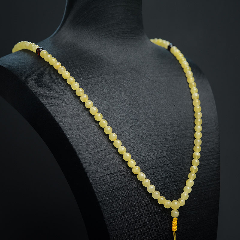 鸡油黄蜜蜡108佛珠 - 红掌柜