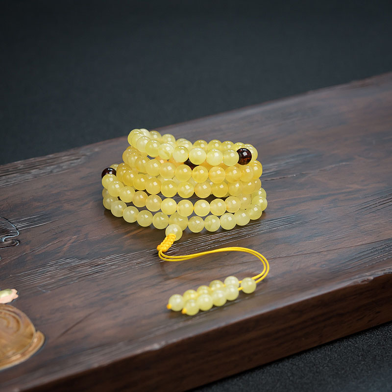 波罗的海鸡油黄蜜蜡108佛珠 - 红掌柜