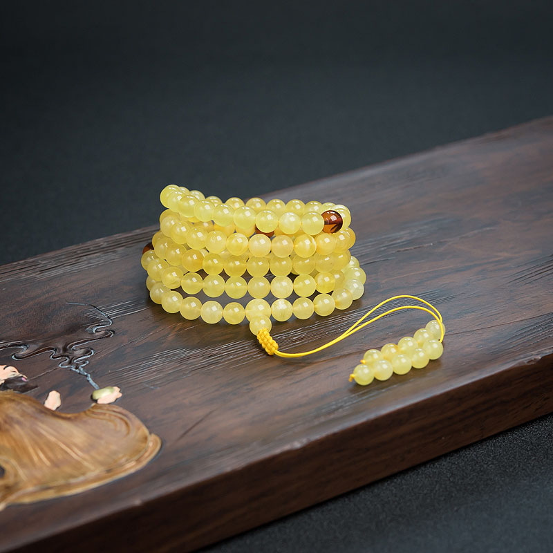 波罗的海鸡油黄蜜蜡108佛珠 - 红掌柜