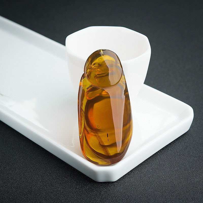 缅甸棕珀吊坠-红掌柜