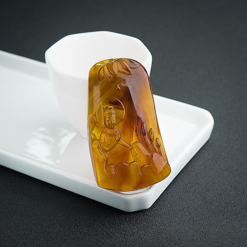 棕珀吊坠-红掌柜