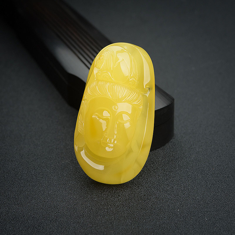 蜜蜡观音吊坠-红掌柜