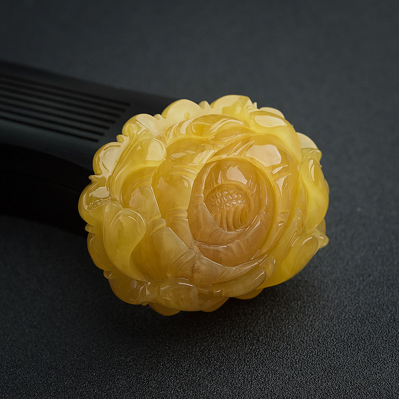 蜜蜡花开富贵吊坠-红掌柜