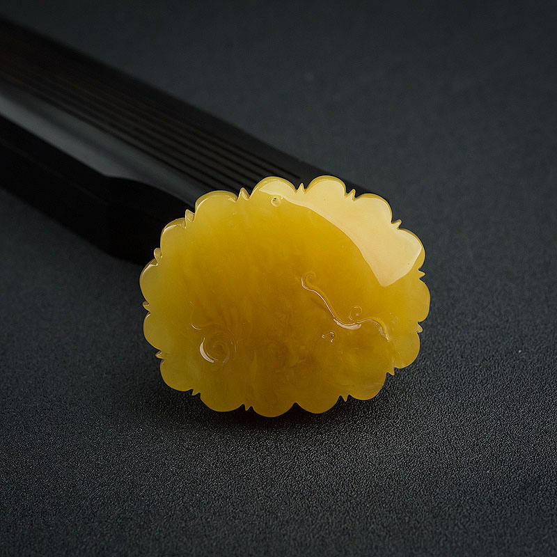 褐黄蜜蜡吊坠-红掌柜