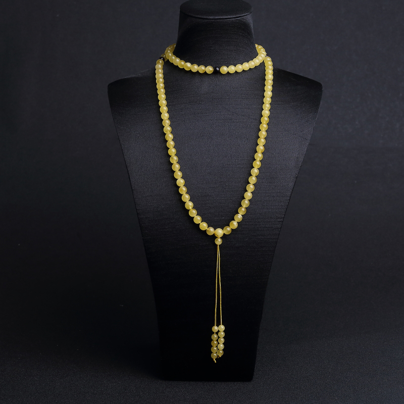 7mm波罗的海天然鸡油黄蜜蜡108佛珠-红掌柜