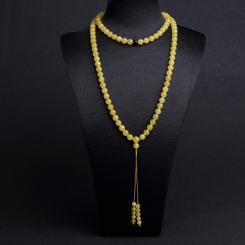 7.5mm波罗的海天然鸡油黄蜜蜡108佛珠-红掌柜