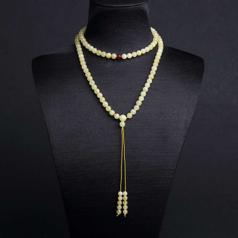 6mm波罗的海天然柠檬黄蜜蜡108佛珠-红掌柜