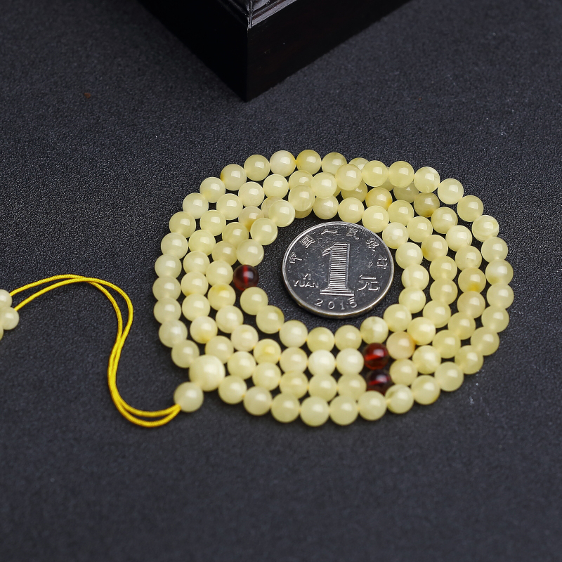 柠檬黄蜜蜡108佛珠-红掌柜