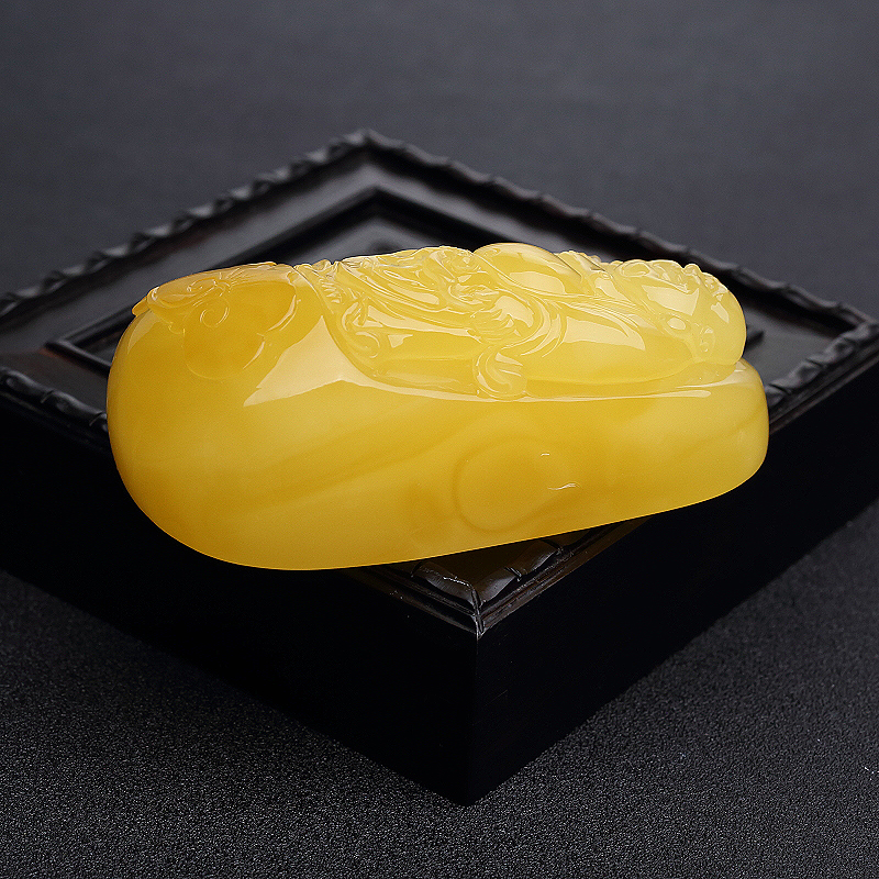 波罗的海天然鸡油黄蜜蜡吊坠-红掌柜