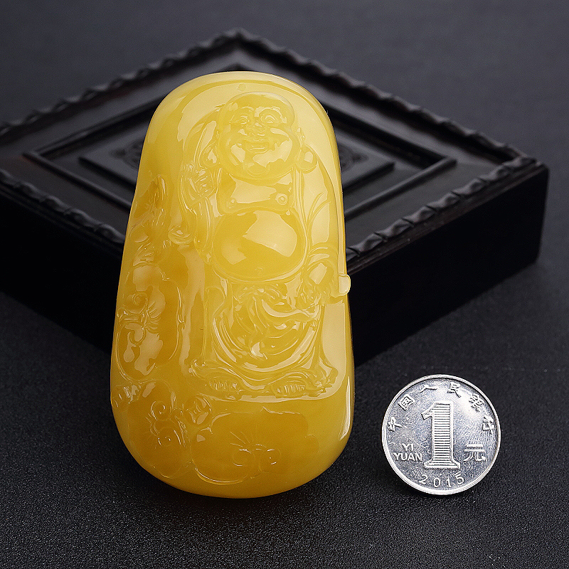 鸡油黄蜜蜡吊坠-红掌柜