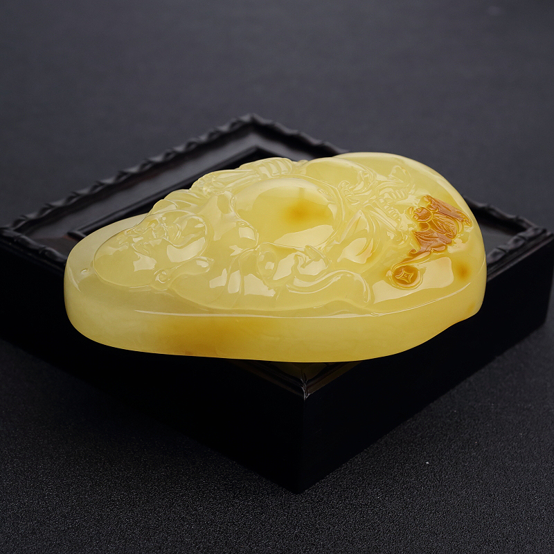 波罗的海天然柠檬黄蜜蜡吊坠-红掌柜