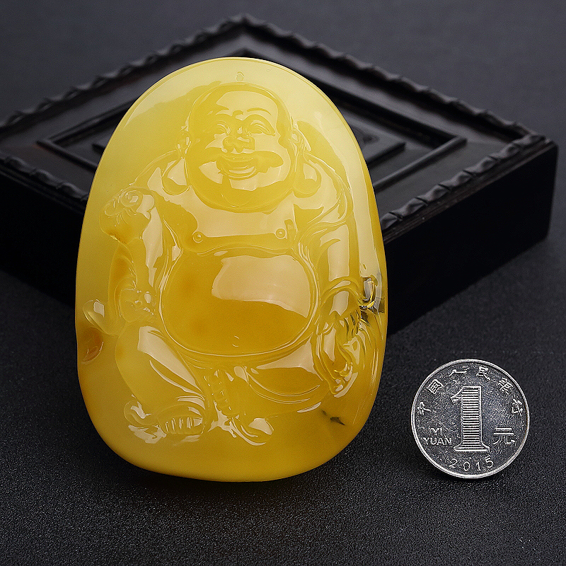 鸡油黄蜜蜡吊坠-红掌柜