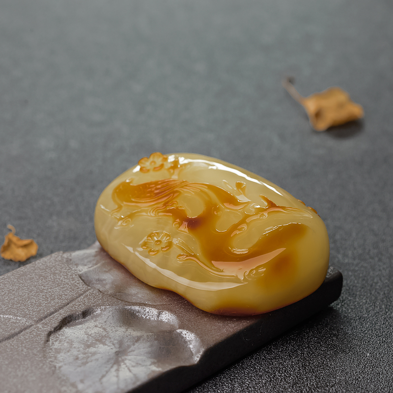 蜜蜡喜上眉梢吊坠-红掌柜