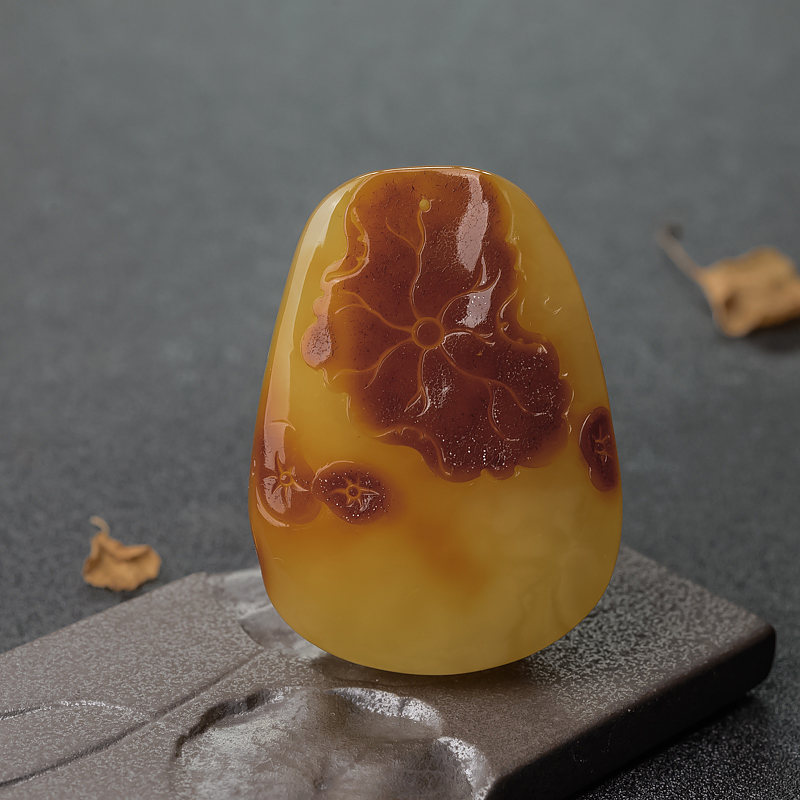 俏色蜜蜡葫芦吊坠-红掌柜