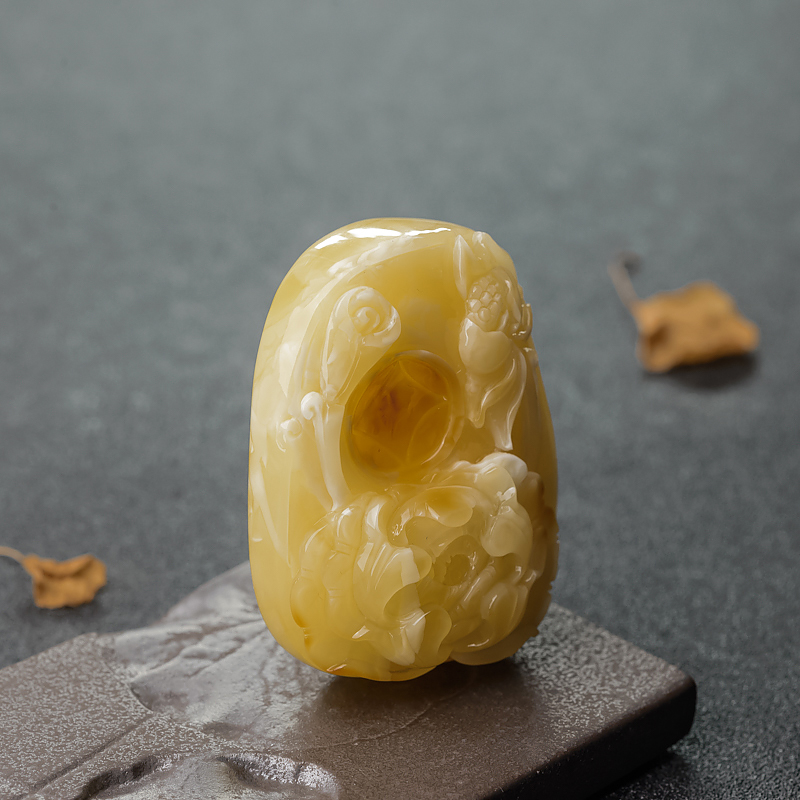 白花蜜蜜蜡花开富贵吊坠-红掌柜