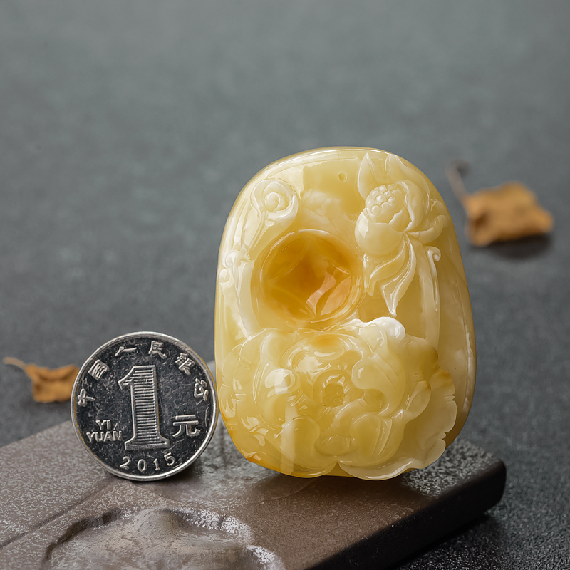 天然波罗的海白花蜜吊坠-红掌柜