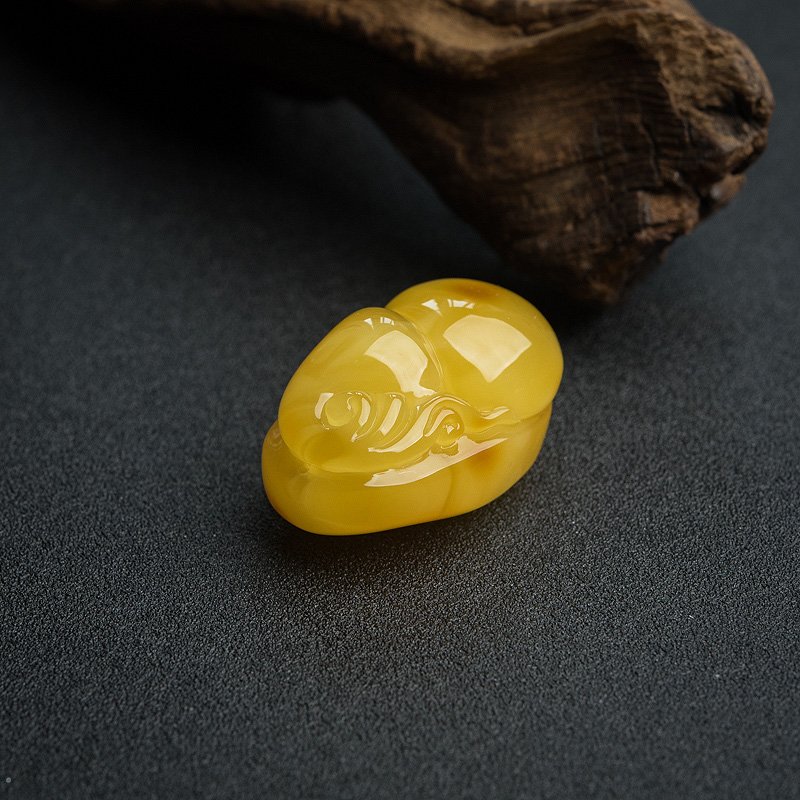 波罗的海褐黄蜜蜡葫芦吊坠-红掌柜