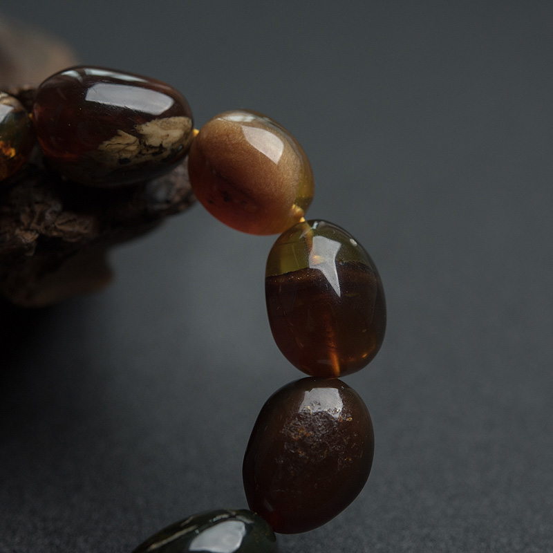 天然根珀随形手串-红掌柜