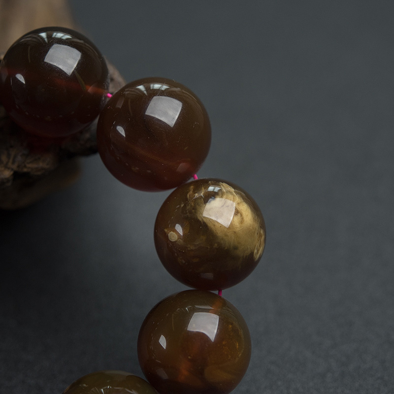 天然根珀单圈手串-红掌柜