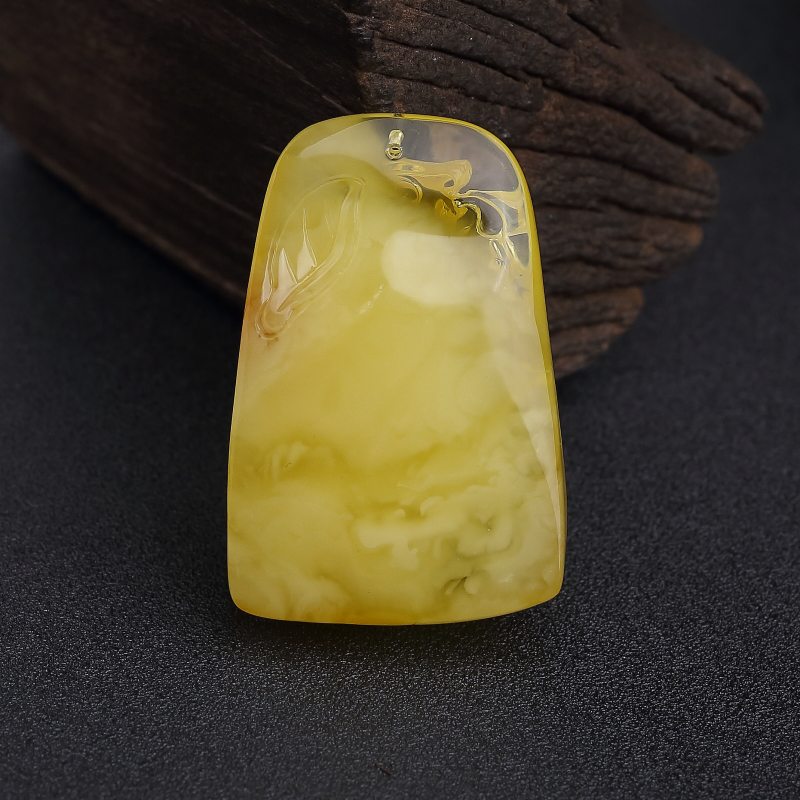 波罗的海带皮鸡油黄蜜蜡年年有余吊坠-红掌柜