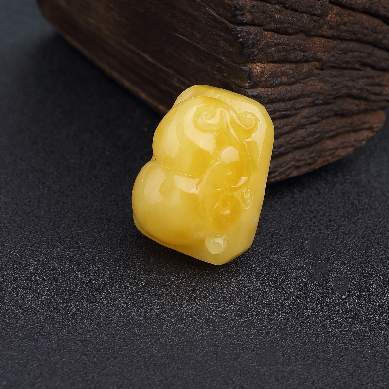 天然鸡油黄蜜蜡葫芦吊坠-红掌柜