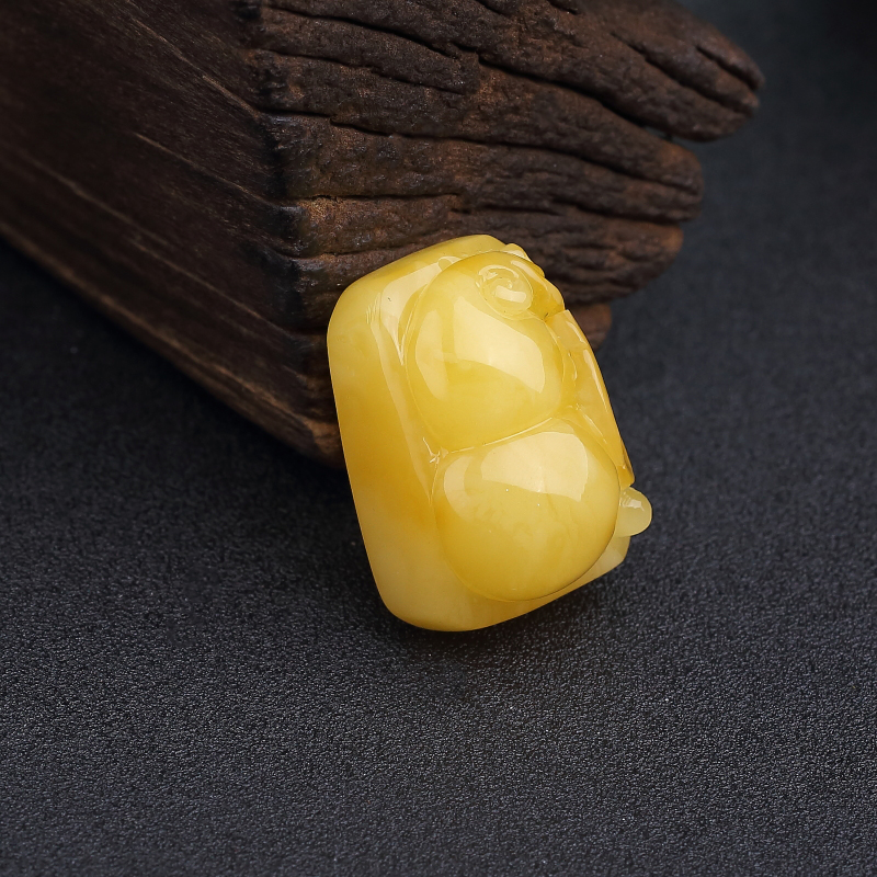 波罗的海鸡油黄蜜蜡葫芦吊坠-红掌柜