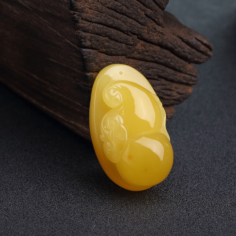 波罗的海鸡油黄蜜蜡葫芦吊坠-红掌柜