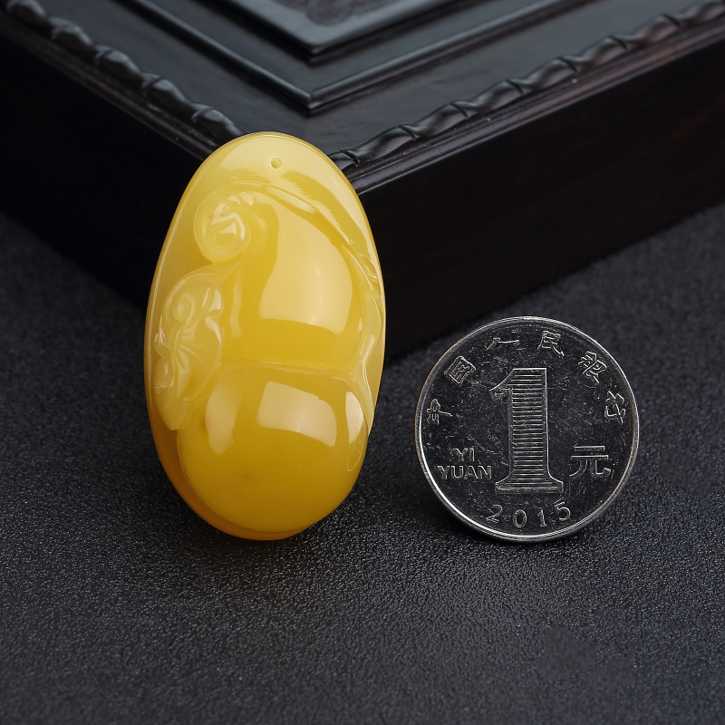 天然蜜蜡葫芦吊坠-红掌柜