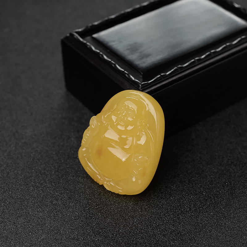 蜜蜡弥勒佛吊坠-红掌柜