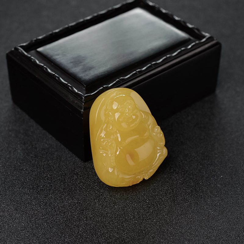 鸡油黄蜜蜡吊坠-红掌柜