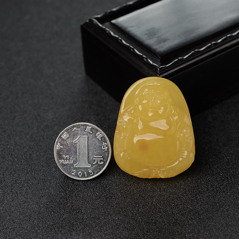 天然蜜蜡弥勒佛吊坠-红掌柜