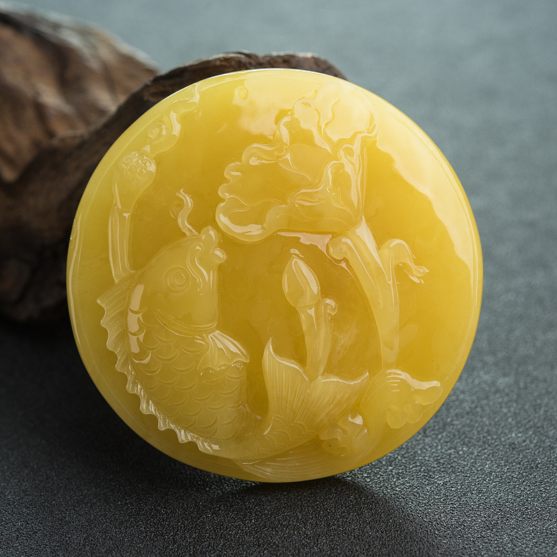 鸡油黄蜜蜡连年有余-红掌柜