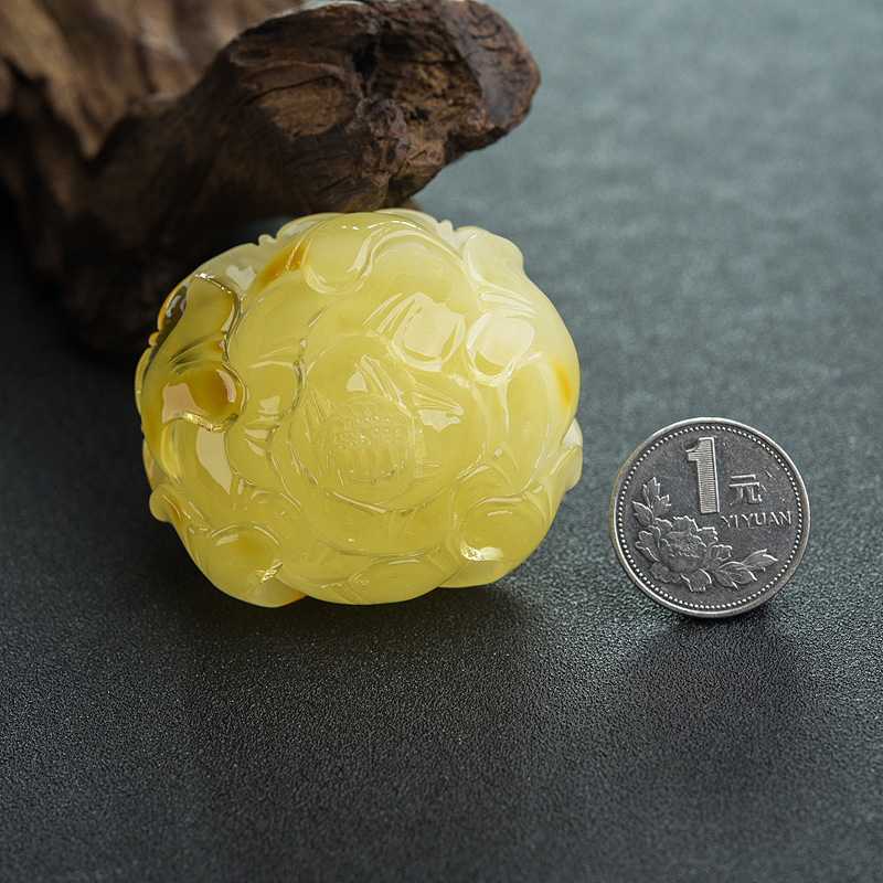 蜜蜡牡丹花-红掌柜