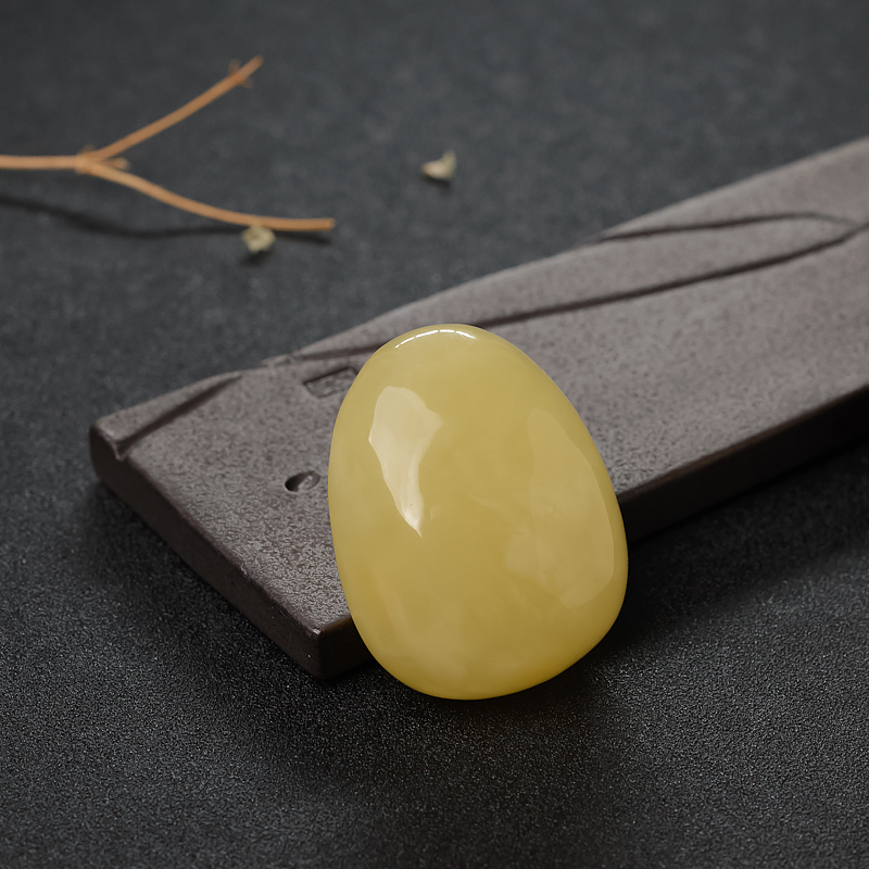 鸡油黄蜜蜡吊坠-红掌柜