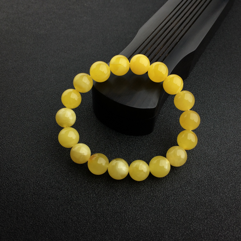 波罗的海天然满蜜鸡油黄蜜蜡手串 - 红掌柜