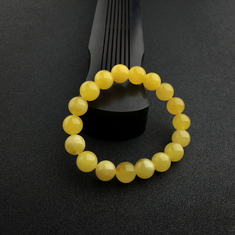 天然满蜜鸡油黄蜜蜡手串 - 红掌柜