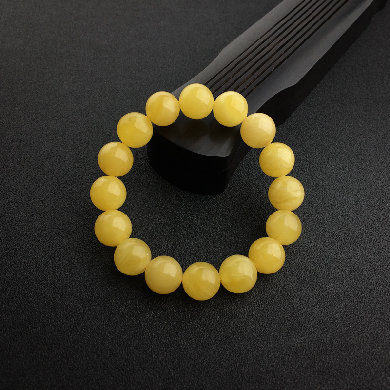 波罗的海天然满蜜鸡油黄蜜蜡手串 - 红掌柜